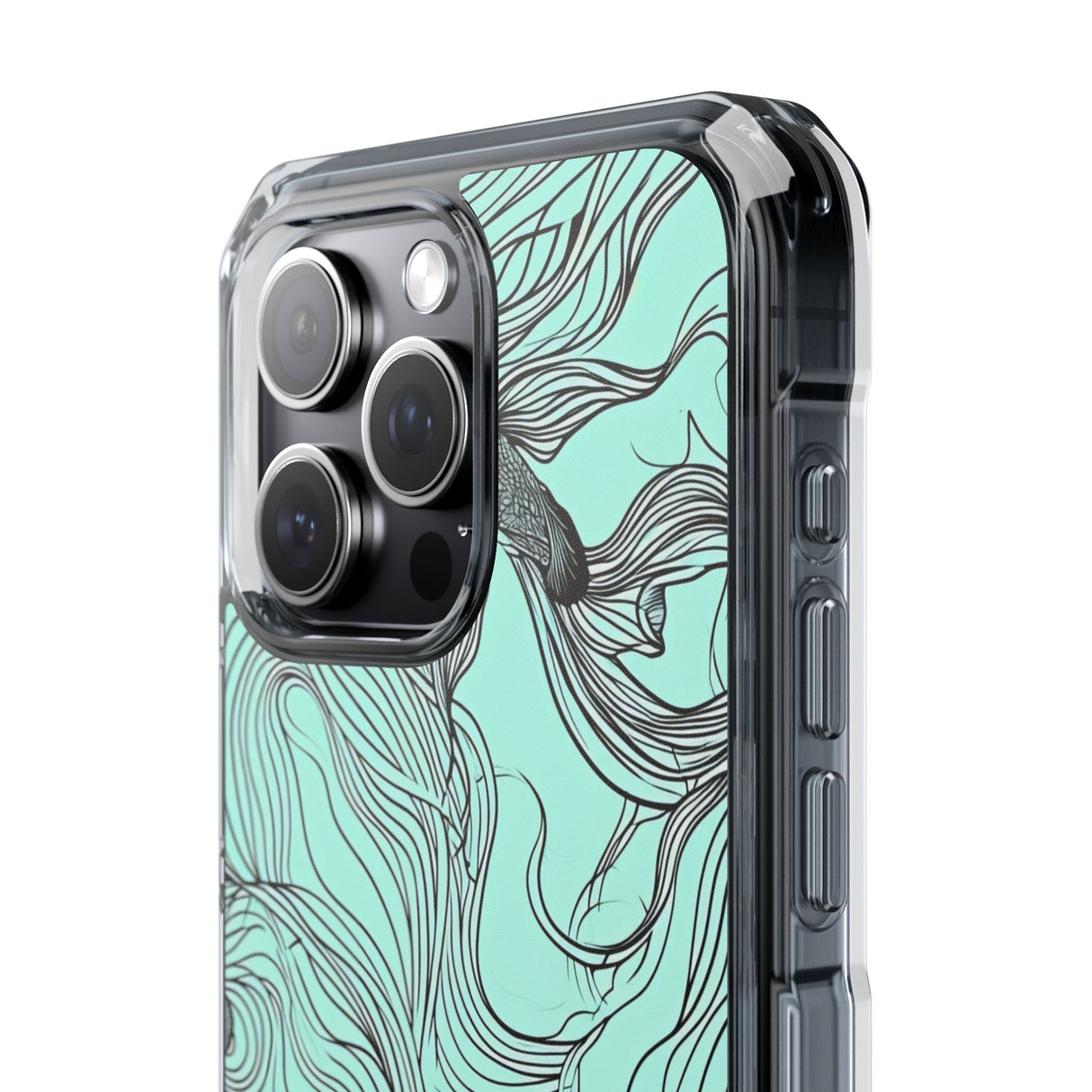 Aqua Serenity – Handyhülle für iPhone (Clear Impact – Magnetisch)