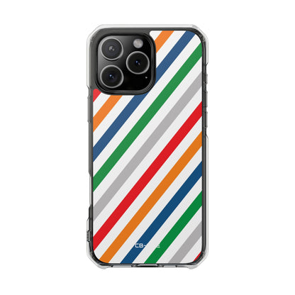 Vibrant Geometric Stripes iPhone Case - Impact