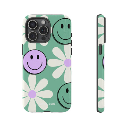 Smiley Daisy Glow iPhone 15 Pro Max Case - Tough