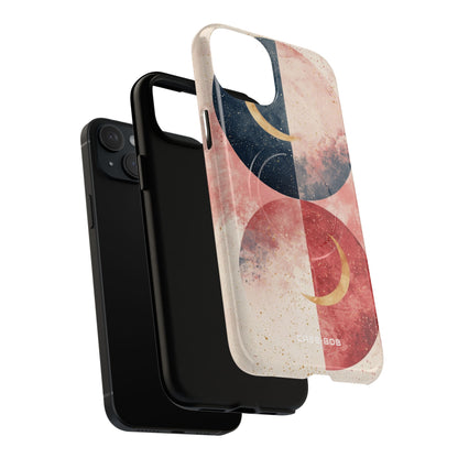 Golden Crescent Circles iPhone 15 Plus Case - Tough+