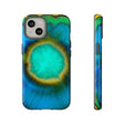 Neon Blue Ink Art iPhone Case (Protective) iPhone 14 Glossy Phone Case