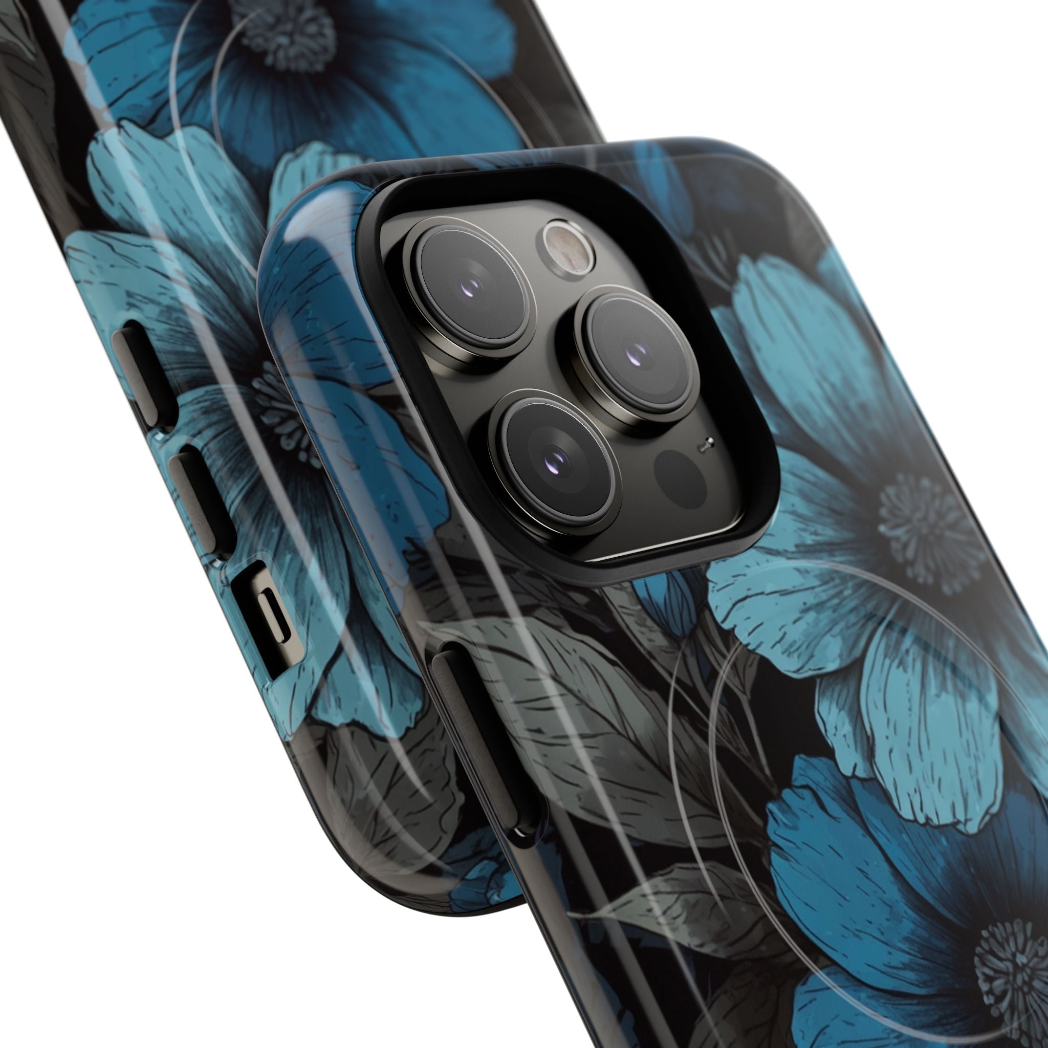 Blue Petal Radiance iPhone 14 Pro Case - Tough+