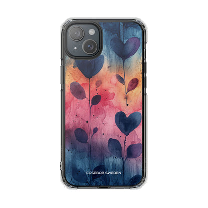 Watercolor Heart Art - Clear Impact iPhone 15 Phone Case