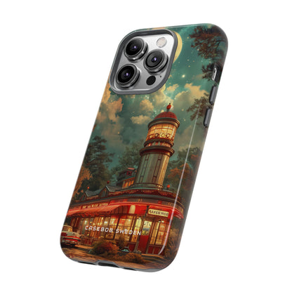 Vintage Moonlit Diner Fantasy iPhone 14 - Tough Phone Case