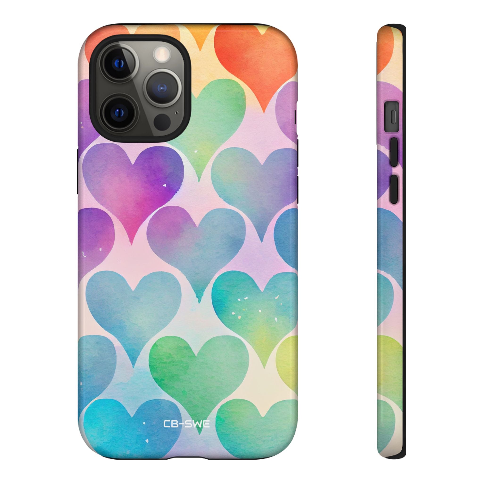 Watercolor Heart Symphony - iPhone Case