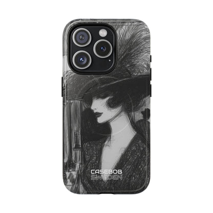 Vintage Feather Elegance iPhone 15 - Tough+