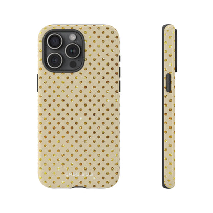 Gold Sparkle Grid iPhone 15 Pro Max Case - Tough