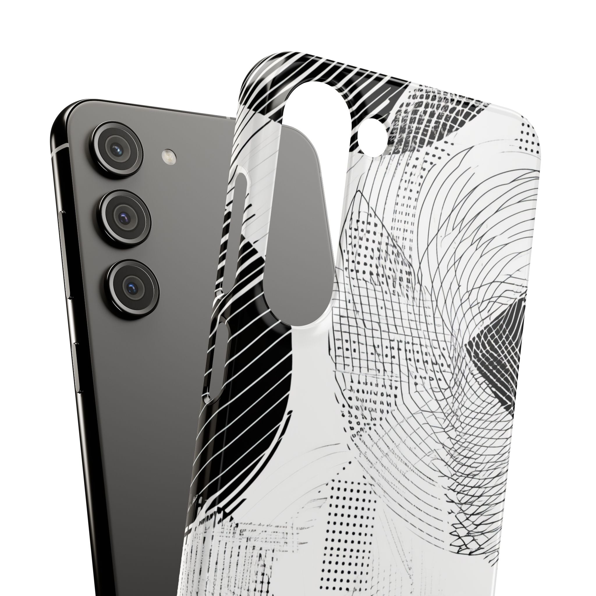 Geometric Monochrome Flow Samsung S23 - Slim Phone Case