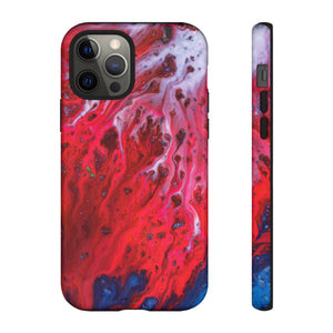 Bright Red Ink Art iPhone Case (Protective) iPhone 12 Pro Glossy Phone Case