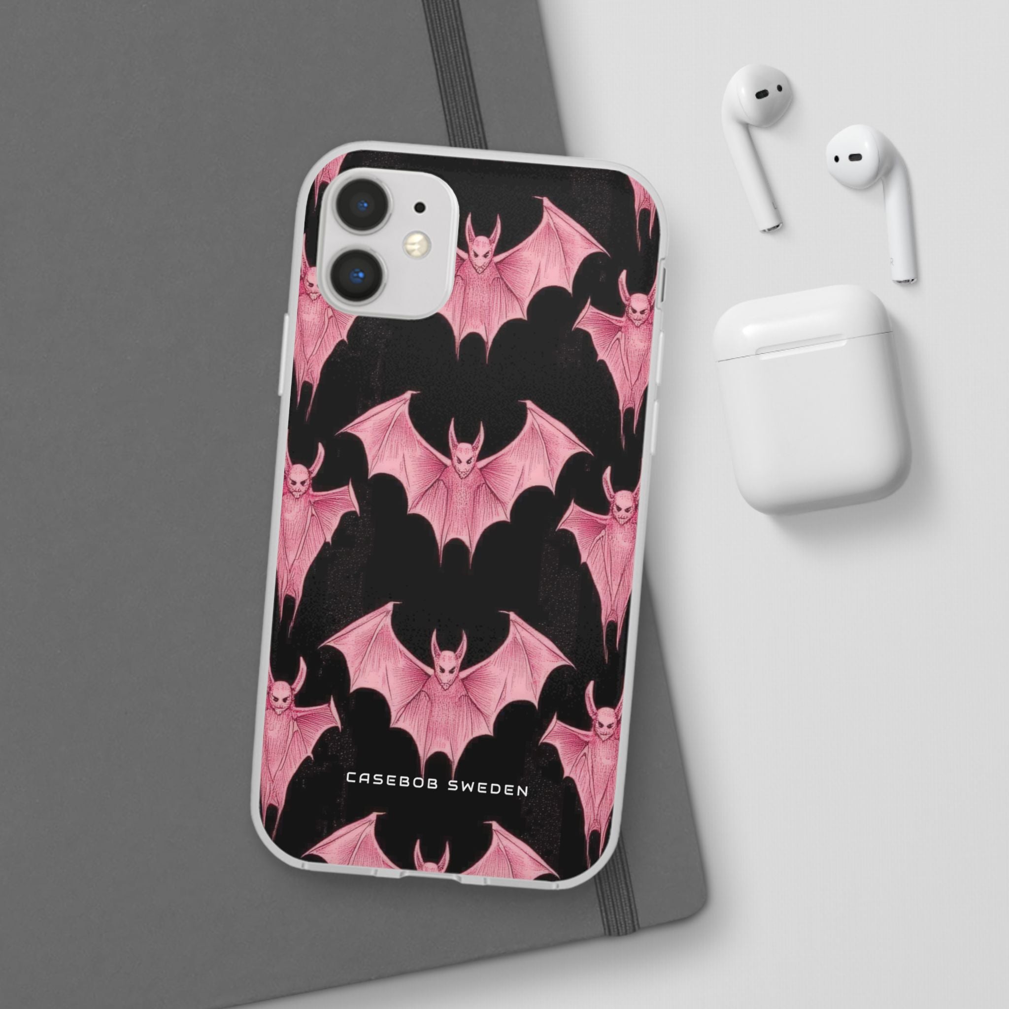 Gothic Pink Bats Aflame iPhone 11 - Flexi Phone Case