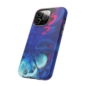 Bright Dark Blue Ink Art iPhone Case (Protective) Phone Case