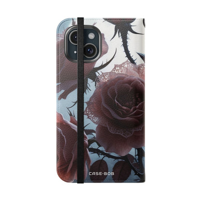 Lace Rose Moonlight - iPhone 15 Case - Wallet