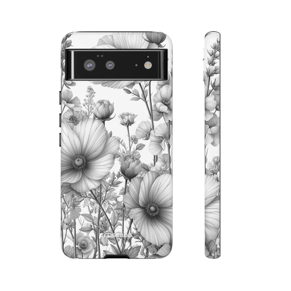 Monochrome Flora | Protective Phone Case for Google Pixel