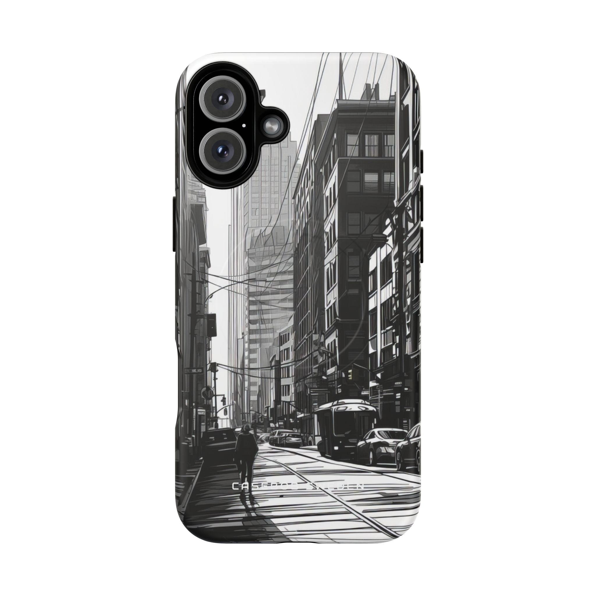 Urban Cityscape Line Perspective iPhone 16 | Tough+ Phone Case