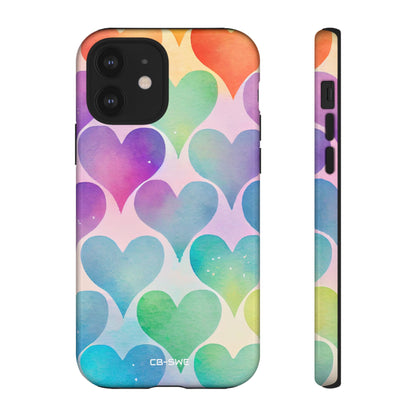 Watercolor Heart Symphony - iPhone Case