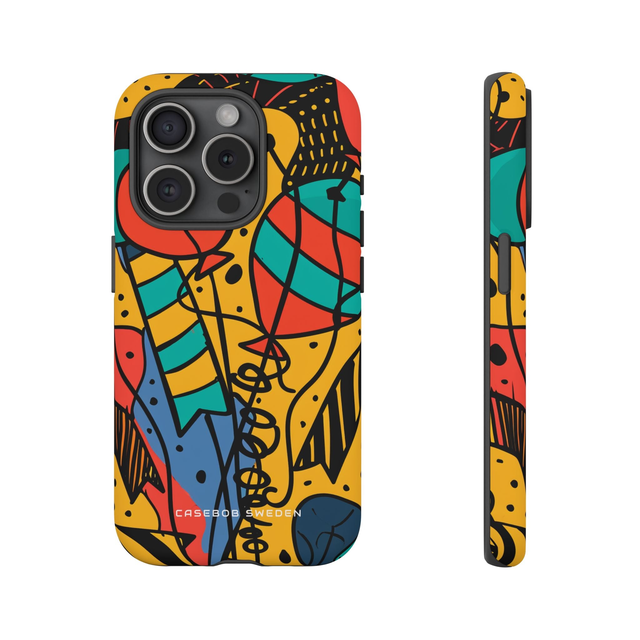 Playful Lines in Motion iPhone 15 - Tough Phone Case