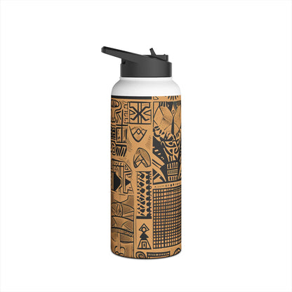 Celestial Faces Brown - Stainless Steel Water Bottle