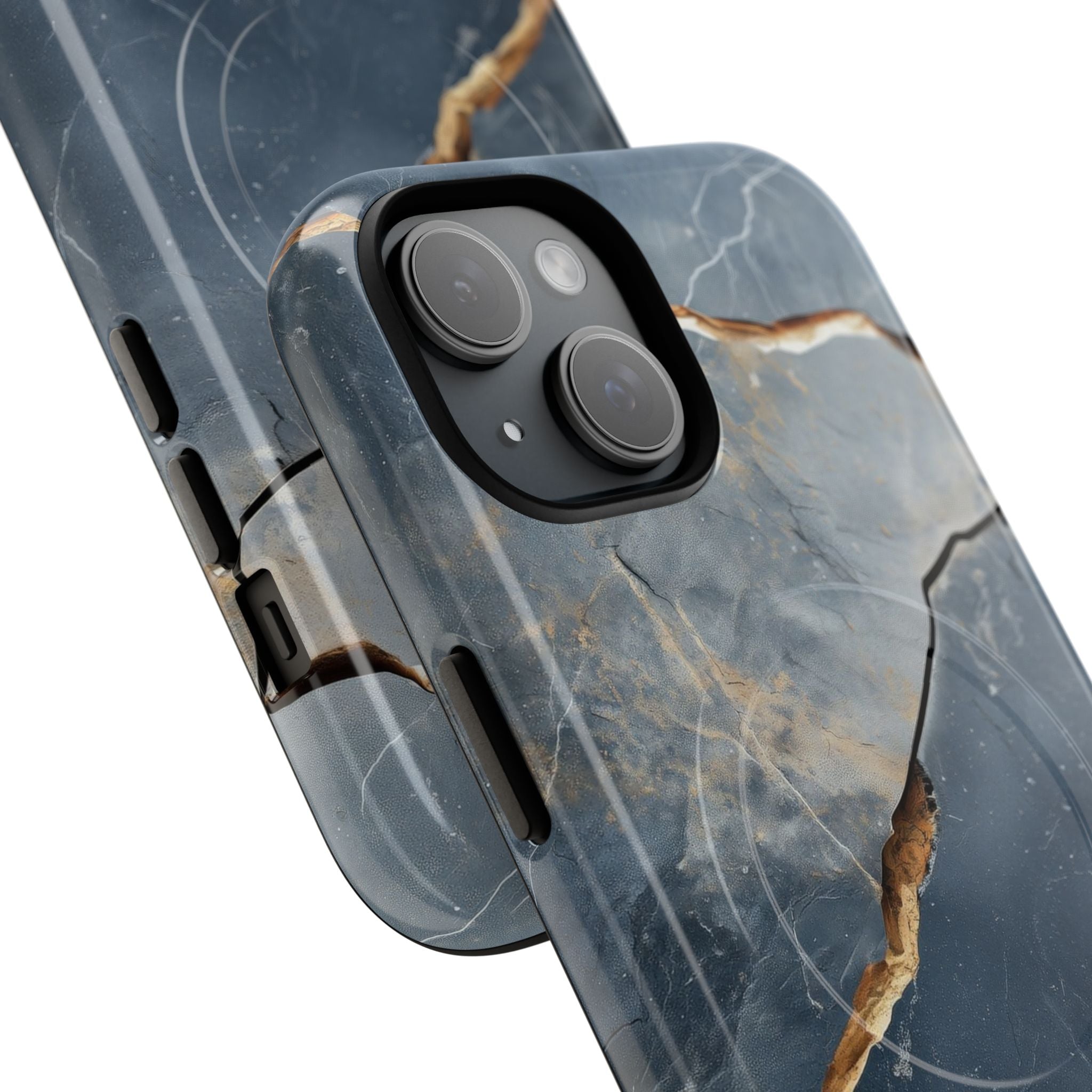 Jagged Vein Navy iPhone 15 Case - Tough+