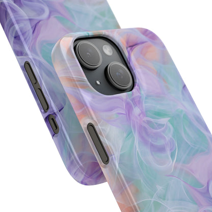 Purple Peach Whirl - Slim iPhone 15 Phone Case