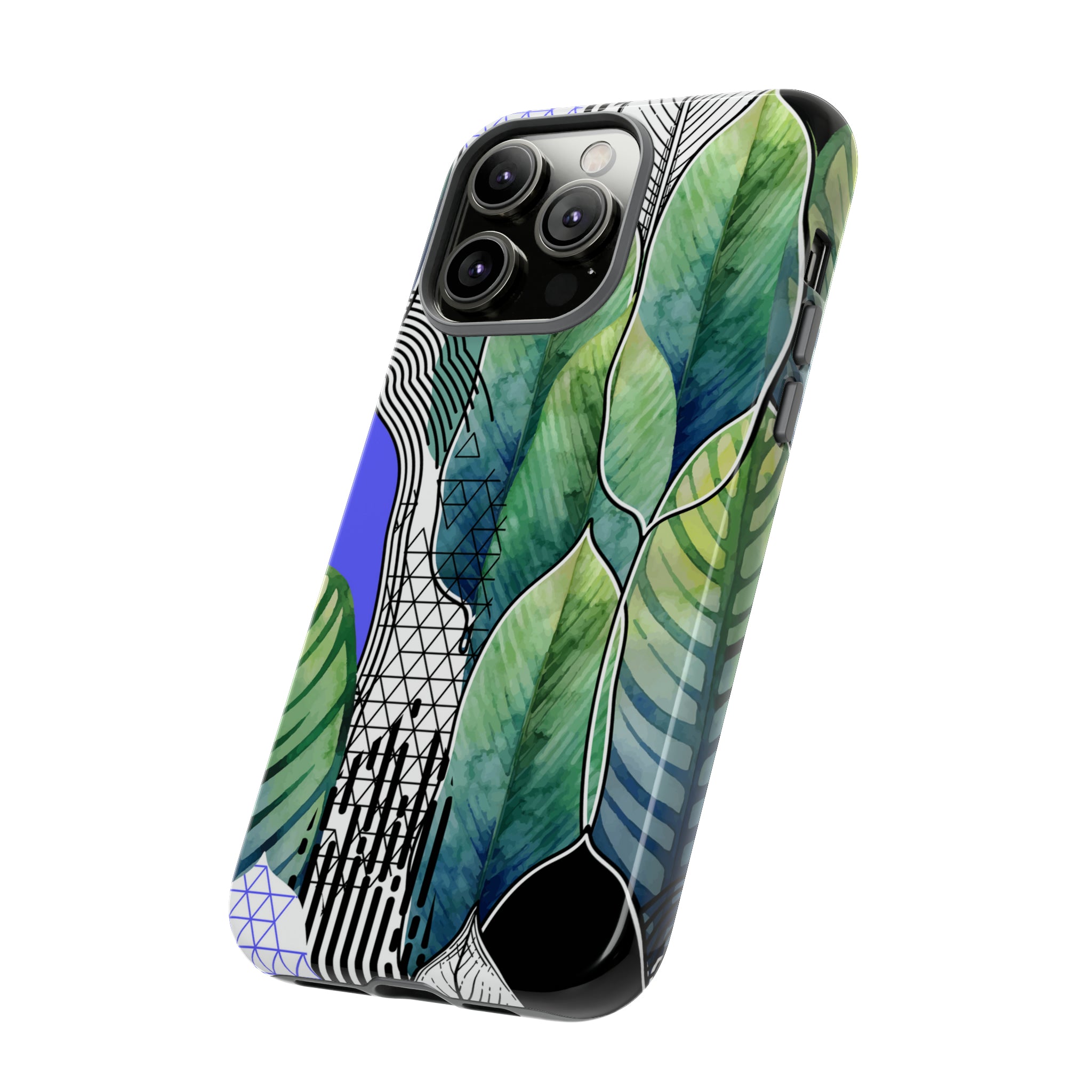 Watercolor Green Leafs - Protective Phone Case