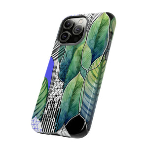 Watercolor Green Leafs - Protective Phone Case