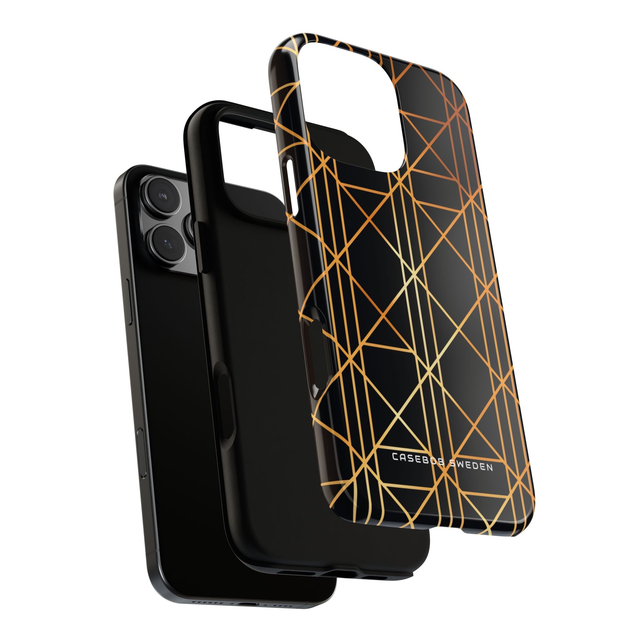 Golden Geometric Elegance iPhone 16 - Tough Phone Case