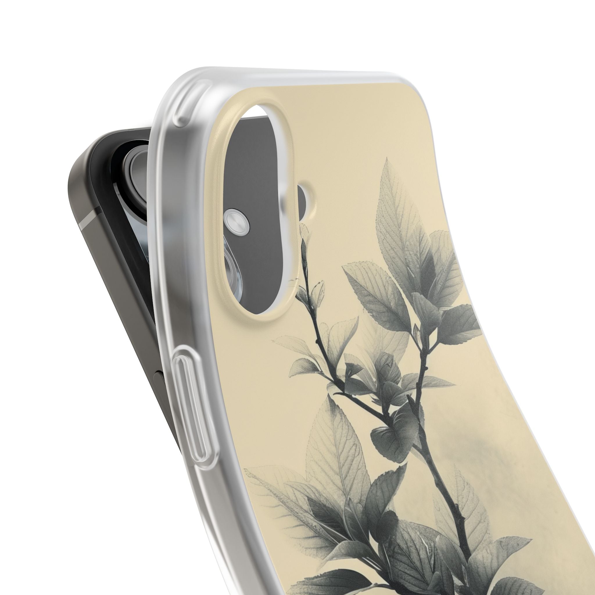 Beige Branch Art - Flexi iPhone 16 Phone Case