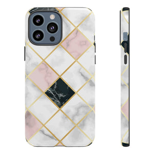 Pink Marble Geometric iPhone Case (Protective) iPhone 13 Pro Max Glossy Phone Case