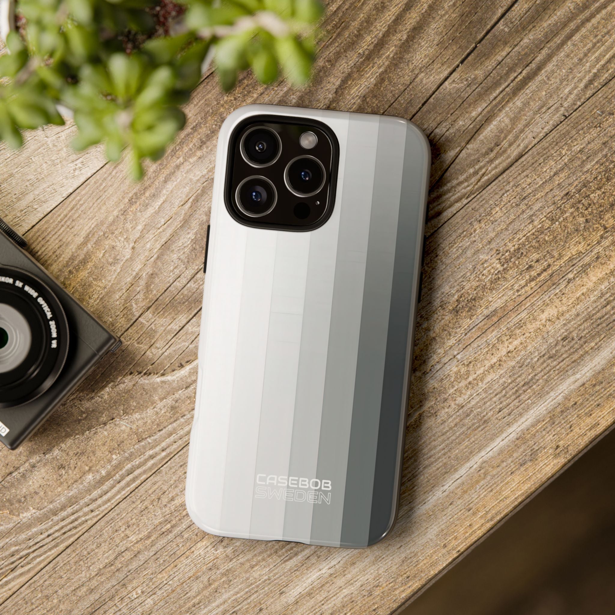 Silver Gradient Stripes iPhone 16 - Tough