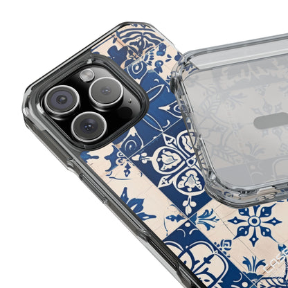 Ornate Blue Tiles iPhone 16 - Impact Clear+