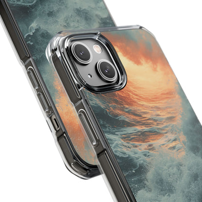 Fiery Wave Power - Clear Impact iPhone 14 Phone Case