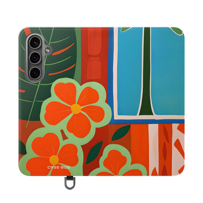 Orange Blossom Mosaic - Samsung S24 Plus Cover - Wallet