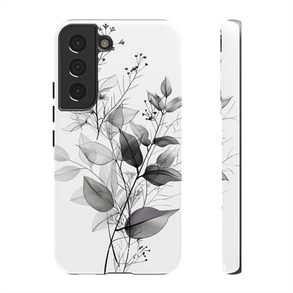 Veined Leaves Gray Samsung S22 Case - Tough