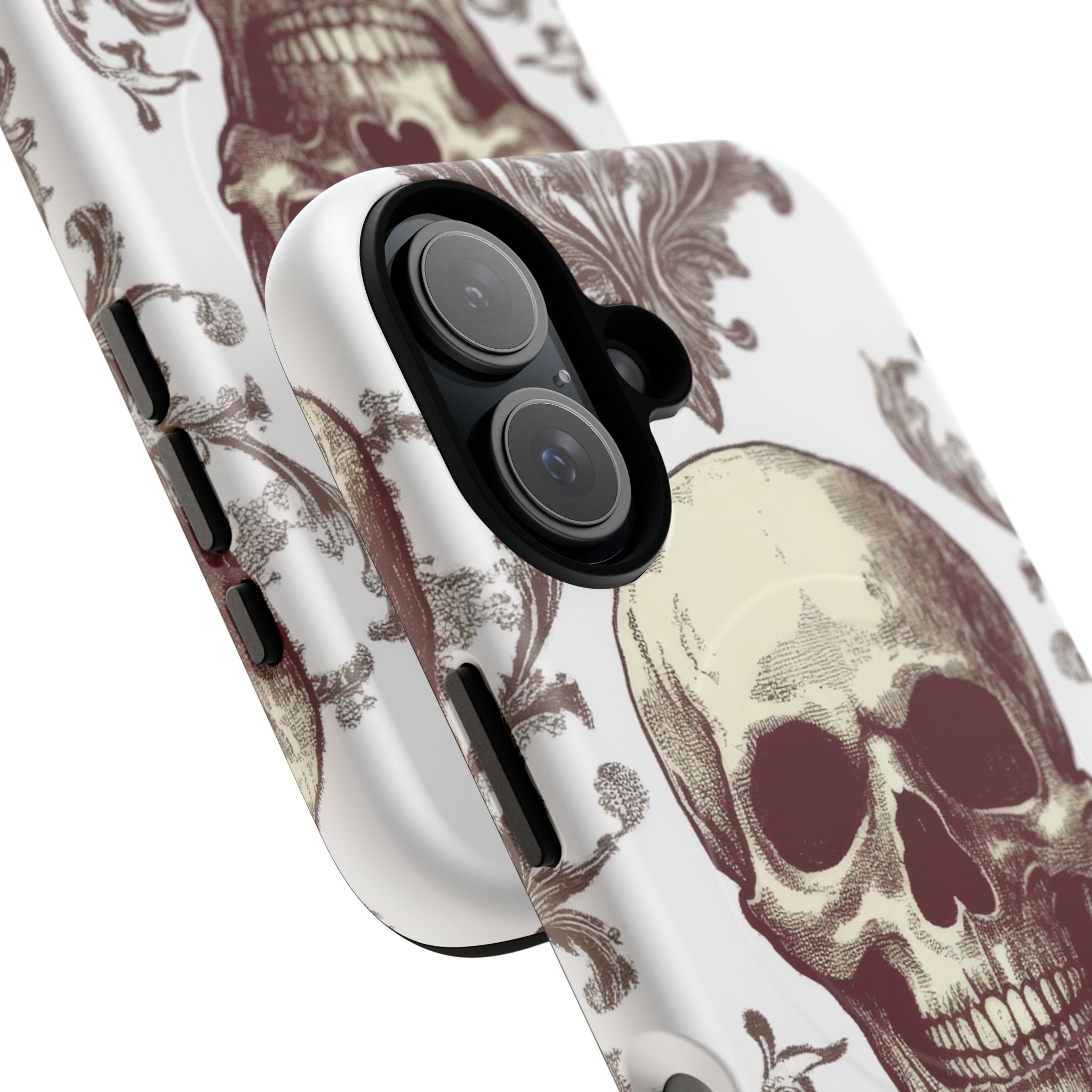 Gothic Skulls and Ornate Foliage iPhone 16 | Tough+ Phone Case