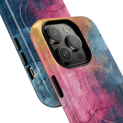 Blue Pink Abstract - Tough + MagSafe® iPhone 14 Phone Case