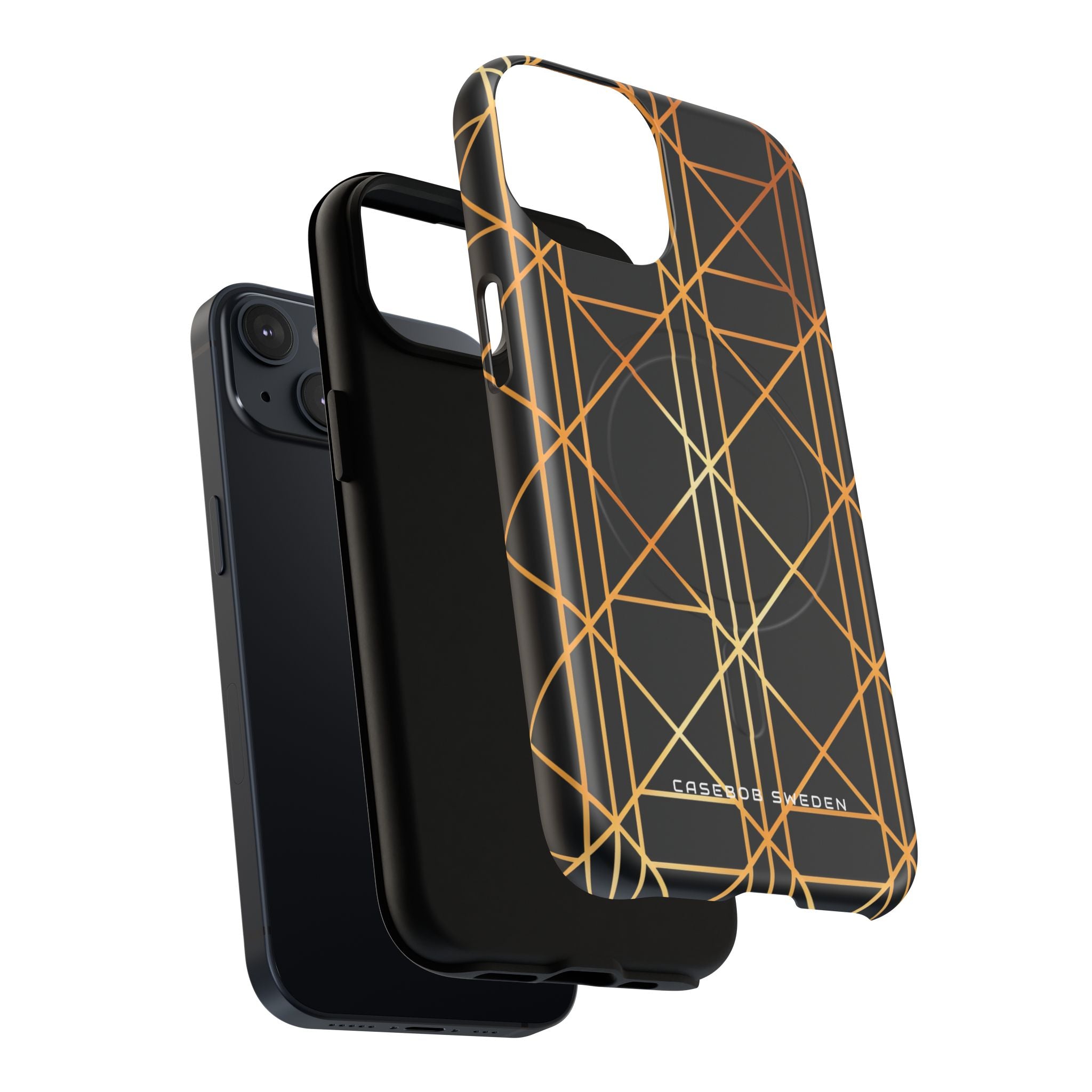 Golden Geometric Elegance iPhone 14 | Tough+ Phone Case