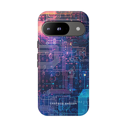 Neon Circuit Gradient Google Pixel 9 - Tough Phone Case