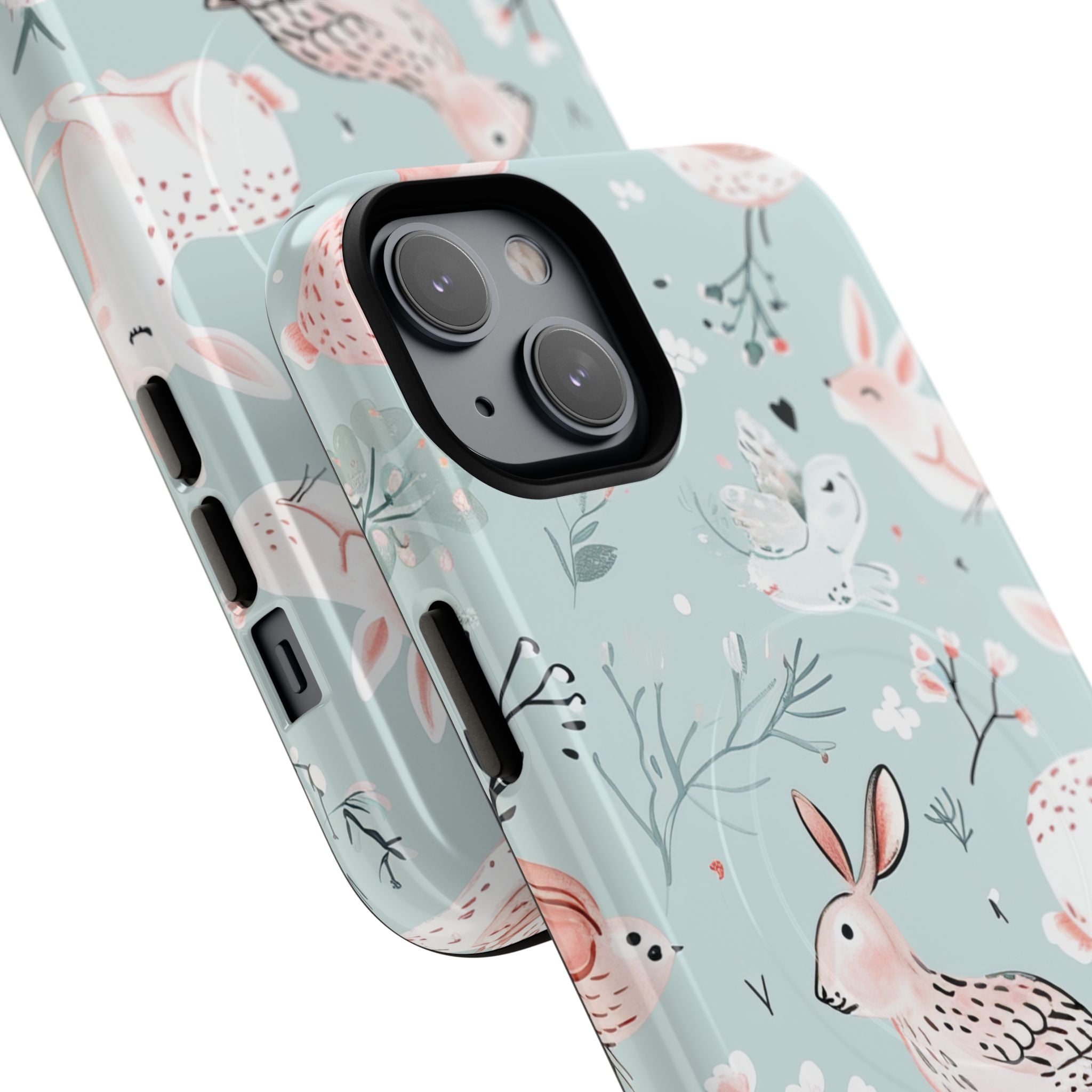 Whimsical Bunny Blossom - Tough + MagSafe® iPhone 14 Phone Case