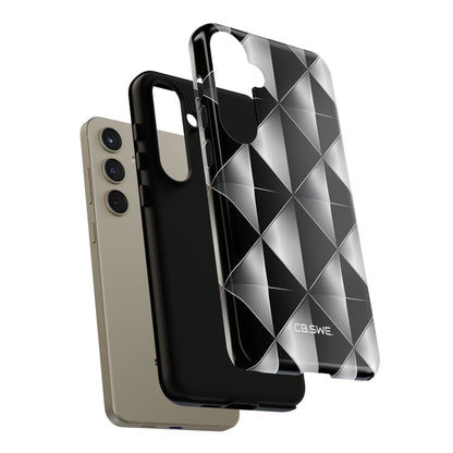 Modern Black Silver Geometric Diamond Samsung S24 - Tough