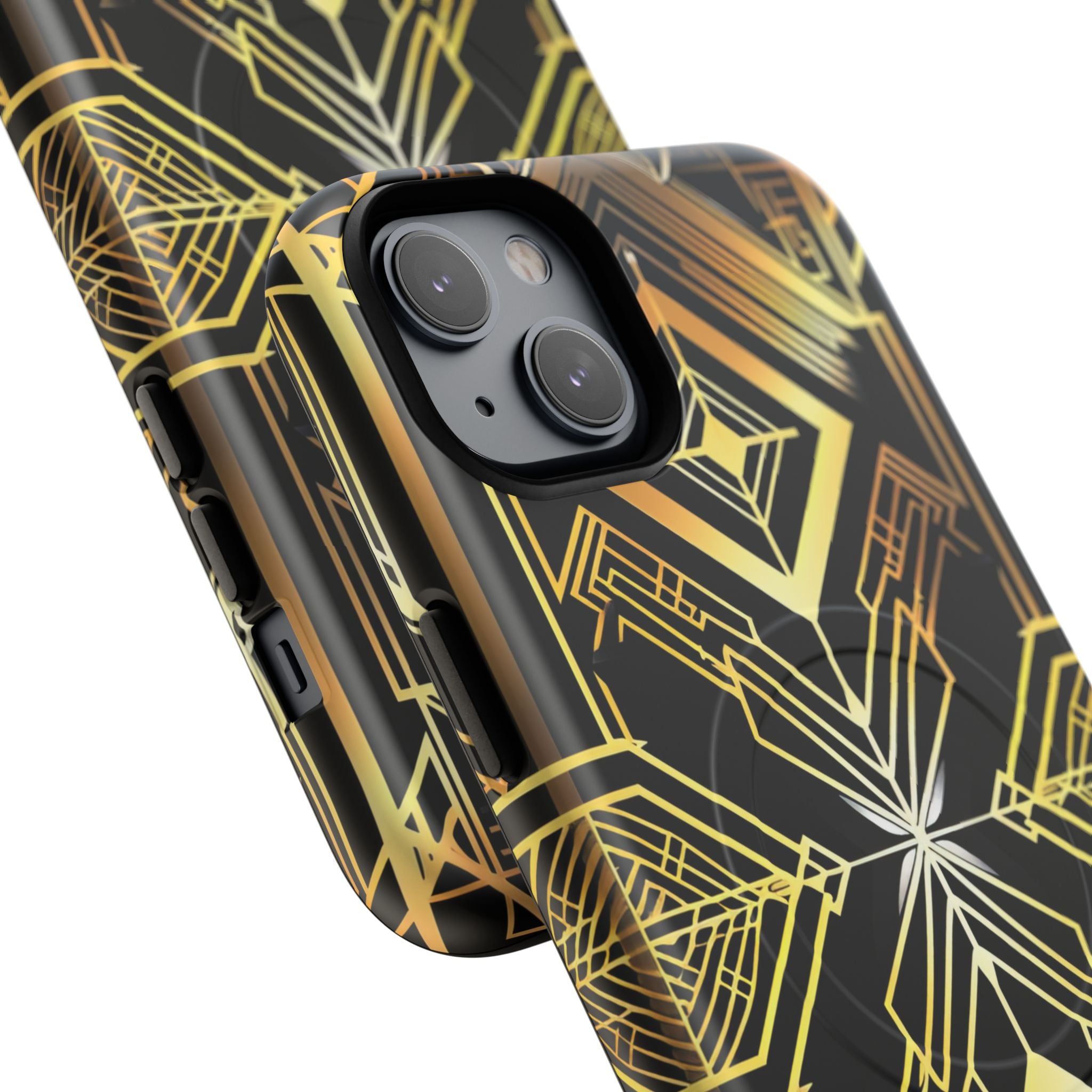 Golden Geometric Opulence iPhone 14 | Tough+ Phone Case