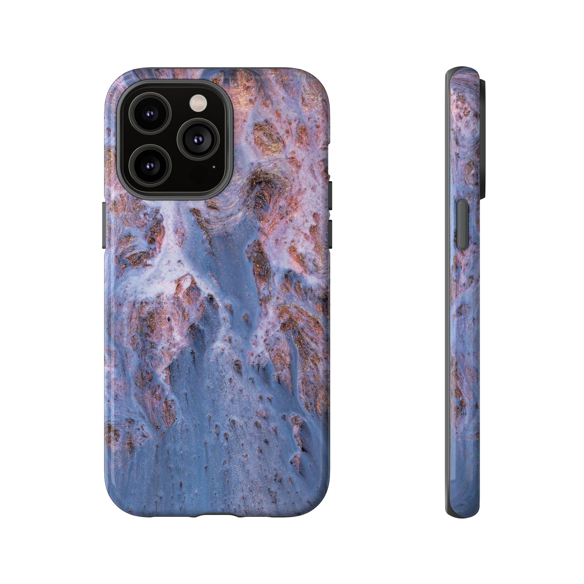 Blue Ice Ink Art iPhone Case (Protective) iPhone 14 Pro Max Glossy Phone Case