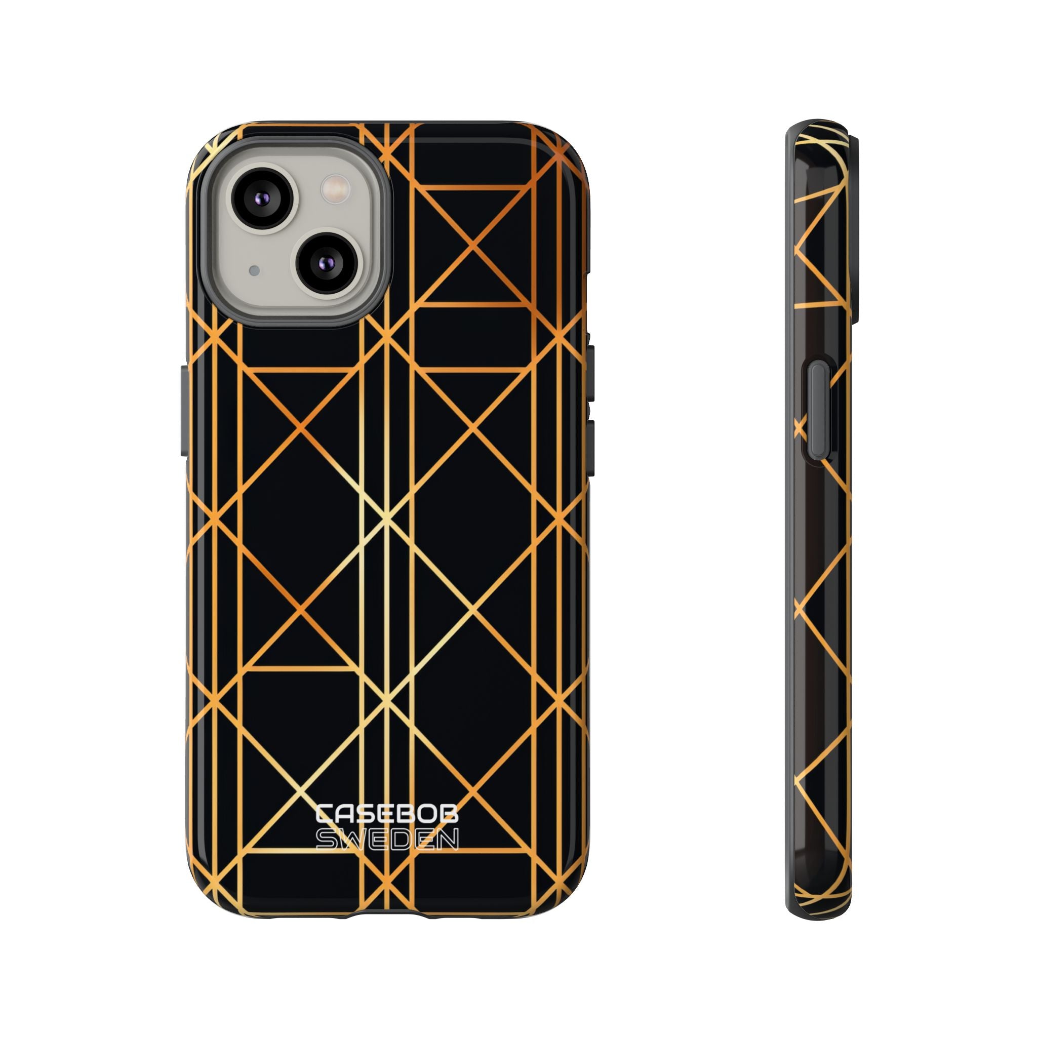 Golden Geometric Elegance iPhone 14 – Tough