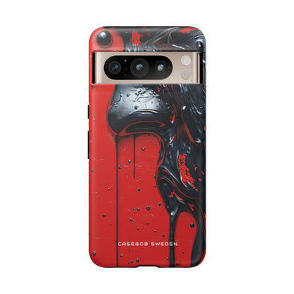 Textured Crimson Bloom Google Pixel 8 - Tough Phone Case