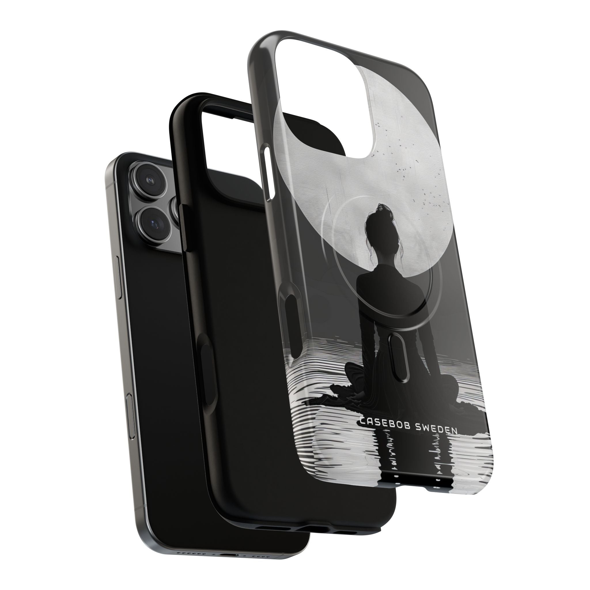 Zen Serenity Moon Reflection iPhone 16 | Tough+ Phone Case