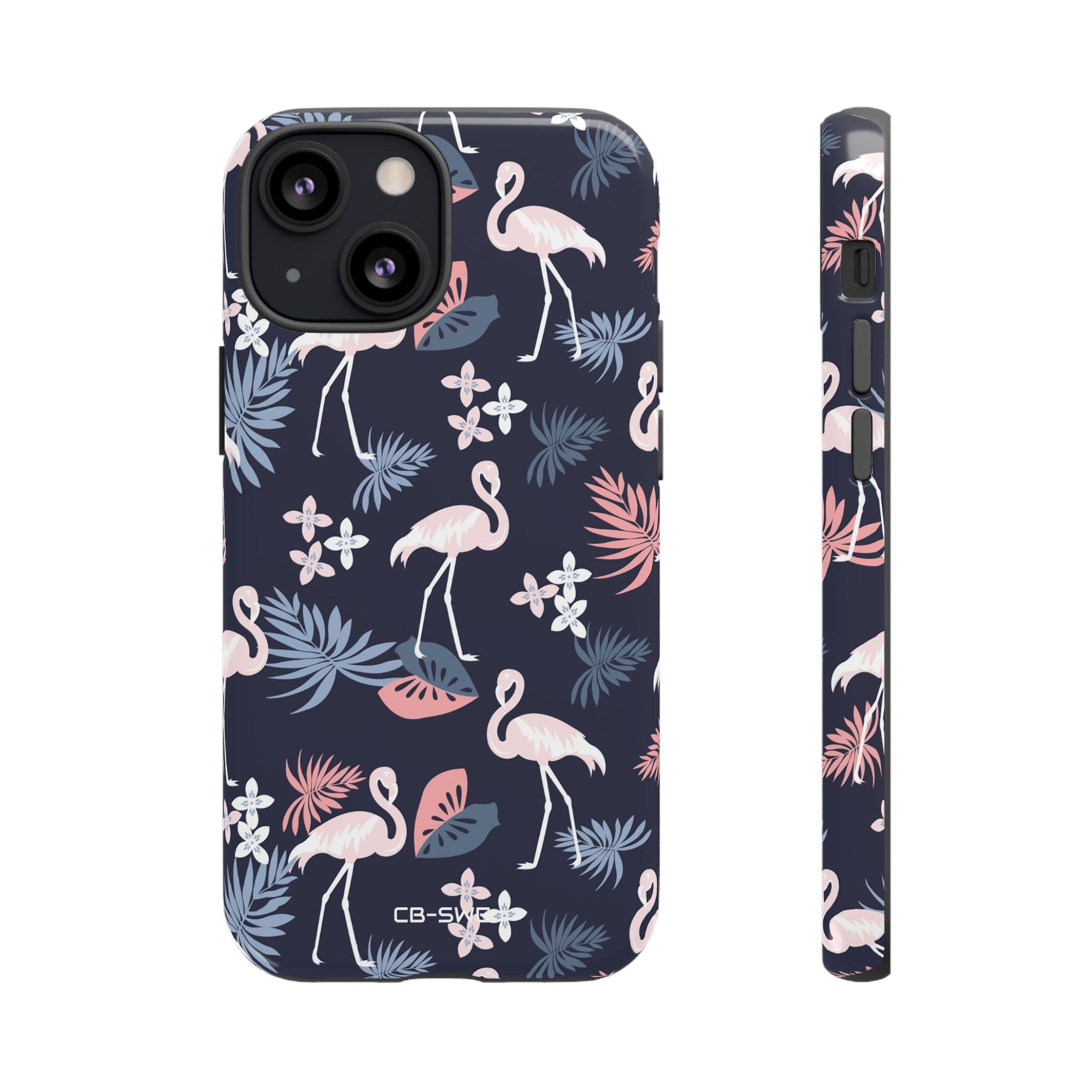 Flamingos Dance Playfully - iPhone Case