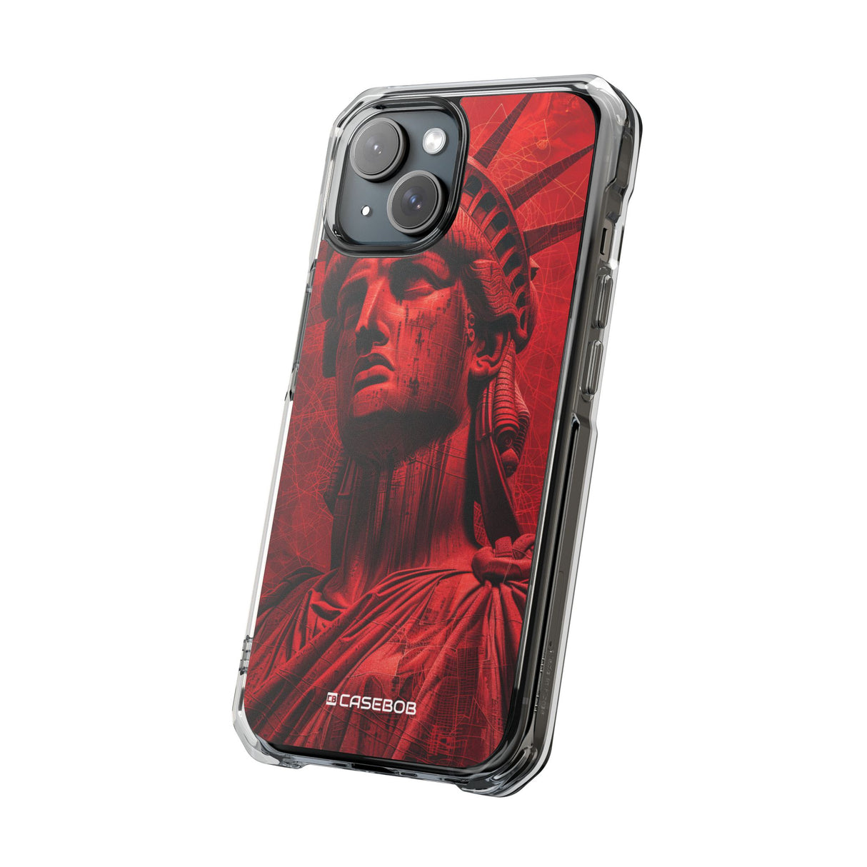 Red Liberty Revolution – Handyhülle für iPhone (Clear Impact – Magnetisch)