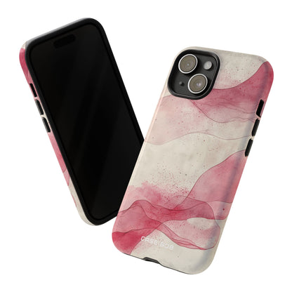 Crimson Waves iPhone 15 Case - Tough
