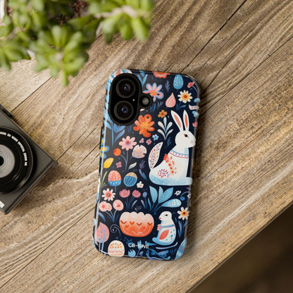 Bunnies Play Among Flowers - iPhone Case