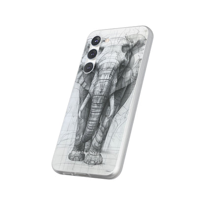 Elephant Line Geometry Samsung S23 - Flexi Phone Case