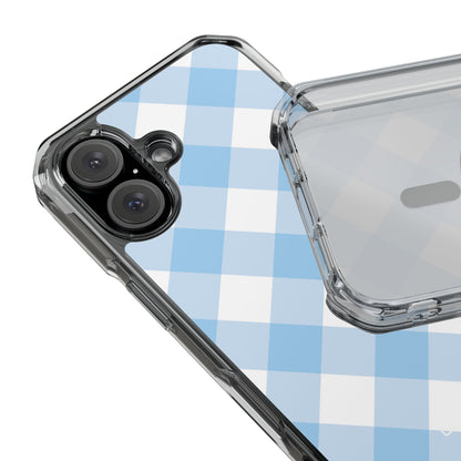Soft Blue Gingham Elegance iPhone Case - Impact